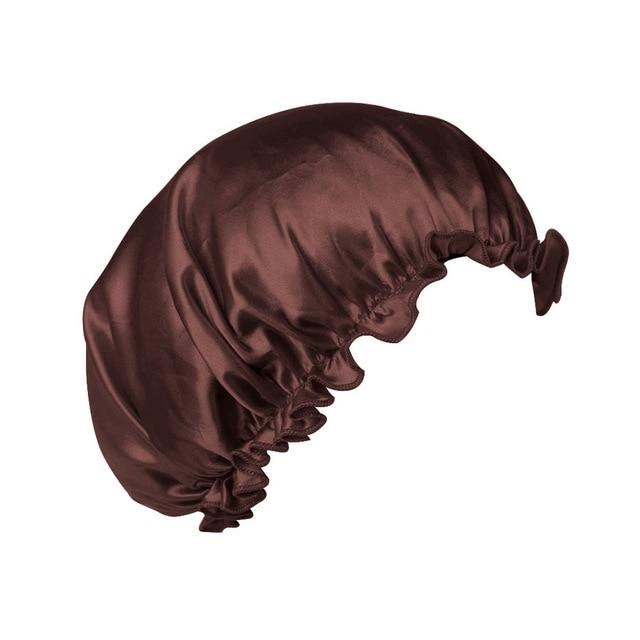 Bonnet en satin marron