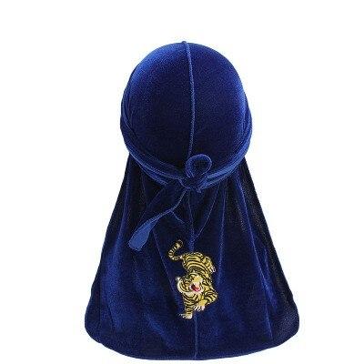 Durag velours tigre bleu