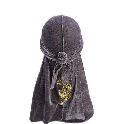Durag velours tigre gris