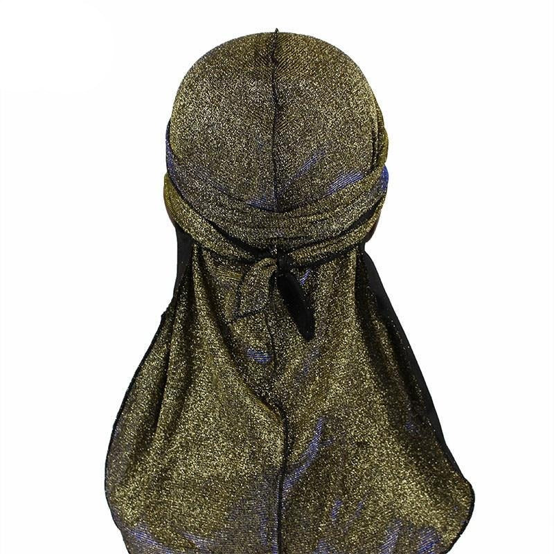 Durag velours pailleté or, effet scintillant
