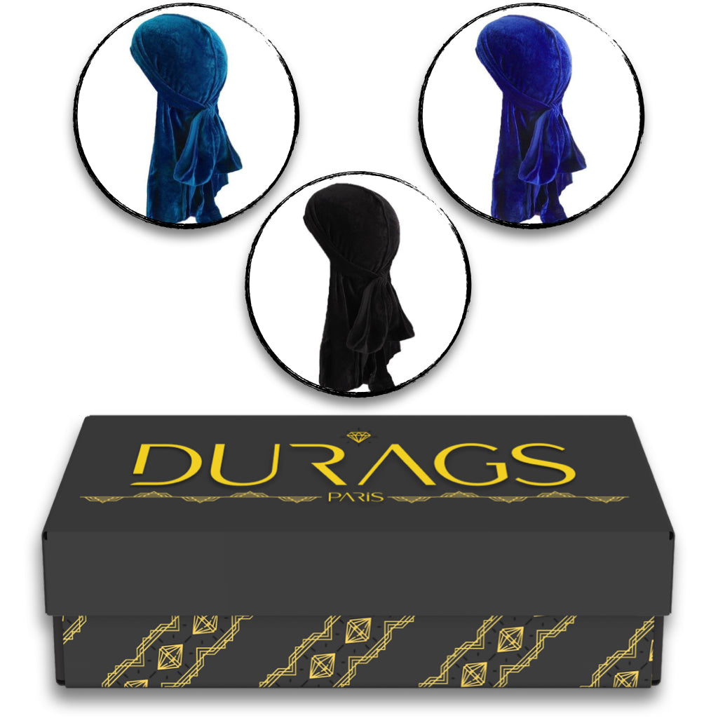 Lot de Durag VeloursBlue Wave