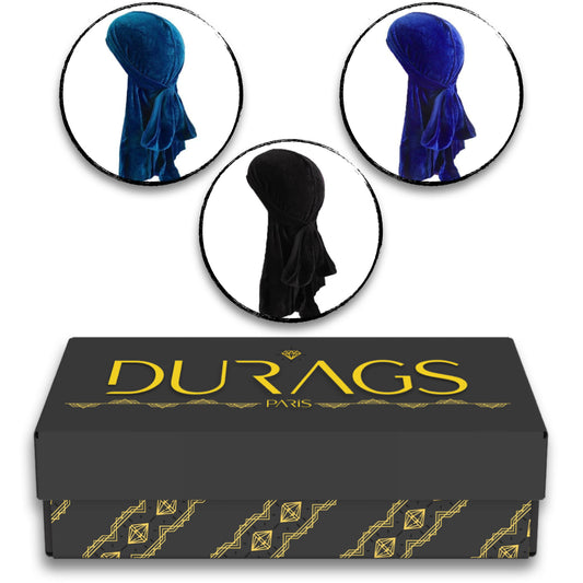 Lot de Durag VeloursBlue Wave