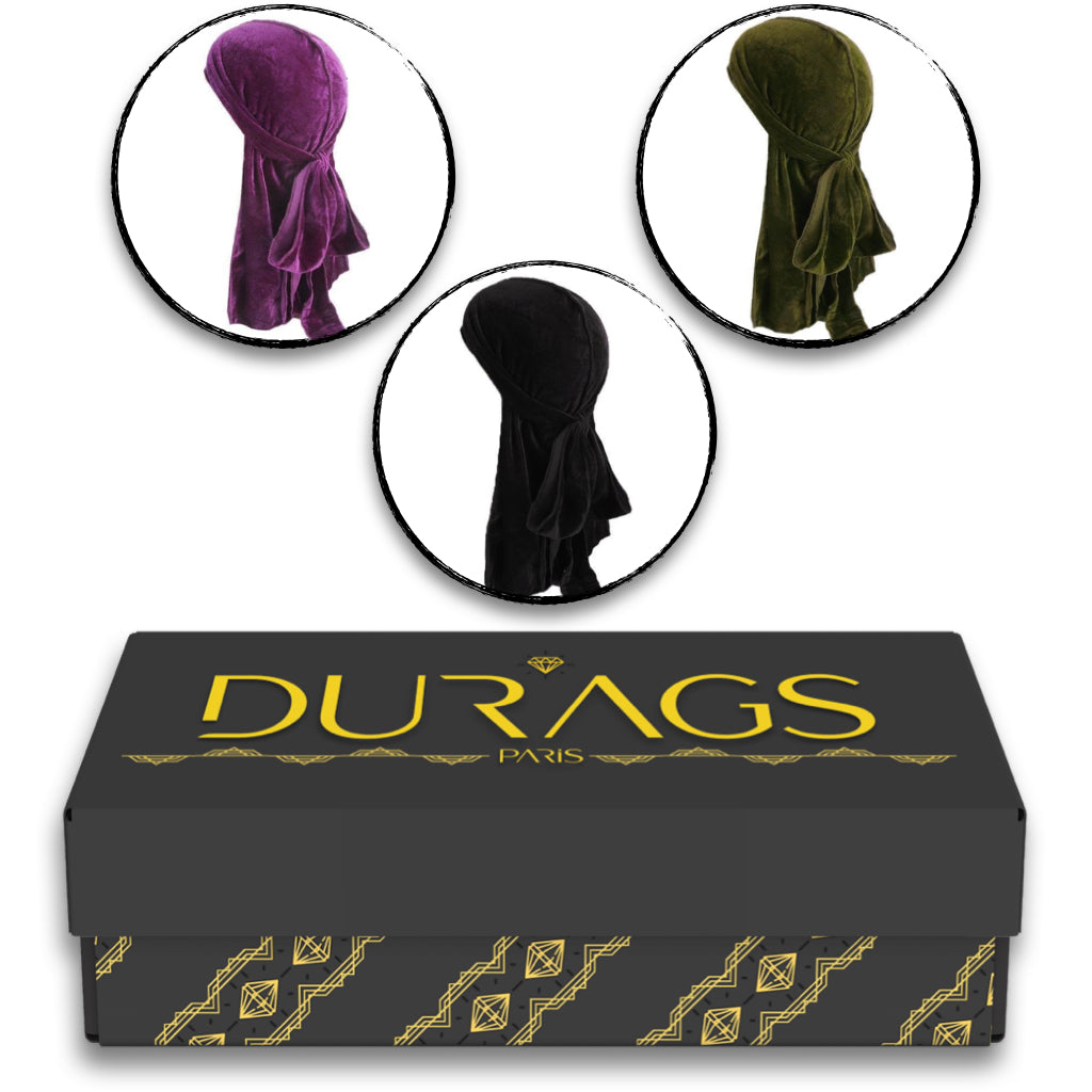 Lot de Durag Velours Jungle Wave