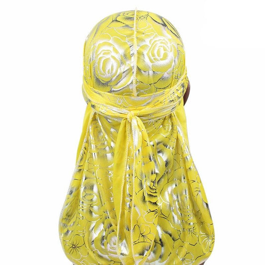 Durag Satin Roses Jaune