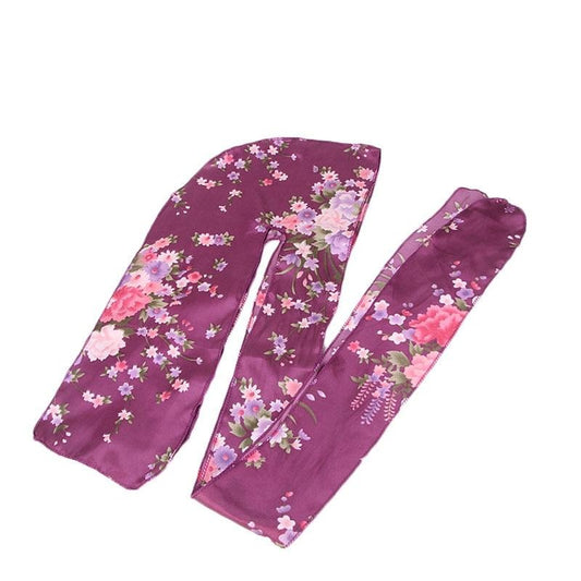 Durag Violet À Fleurs