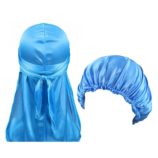Bonnet Durag Bleu ciel + Durag bleu ciel