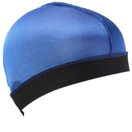 Wave cap satin bleu