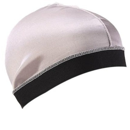 Wave cap satin argenté