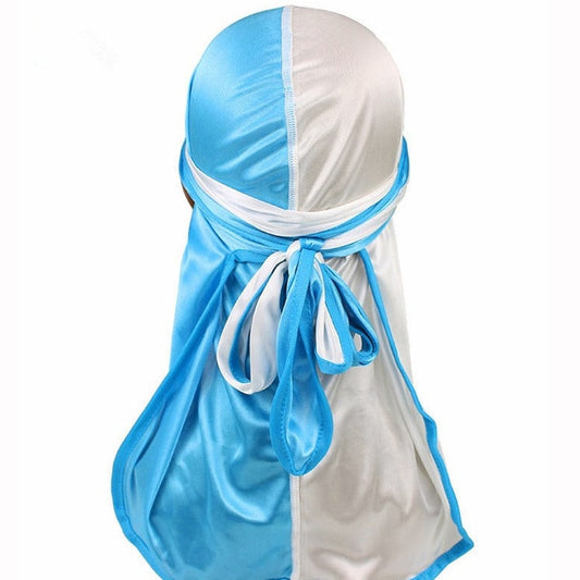 Durag Bleu Ciel et Blanc