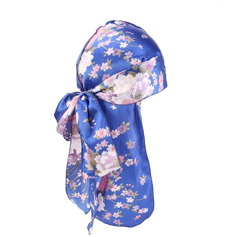Durag Bleu à Fleurs