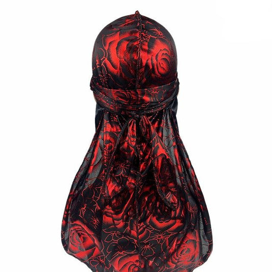 Durag Satin Roses Rouge