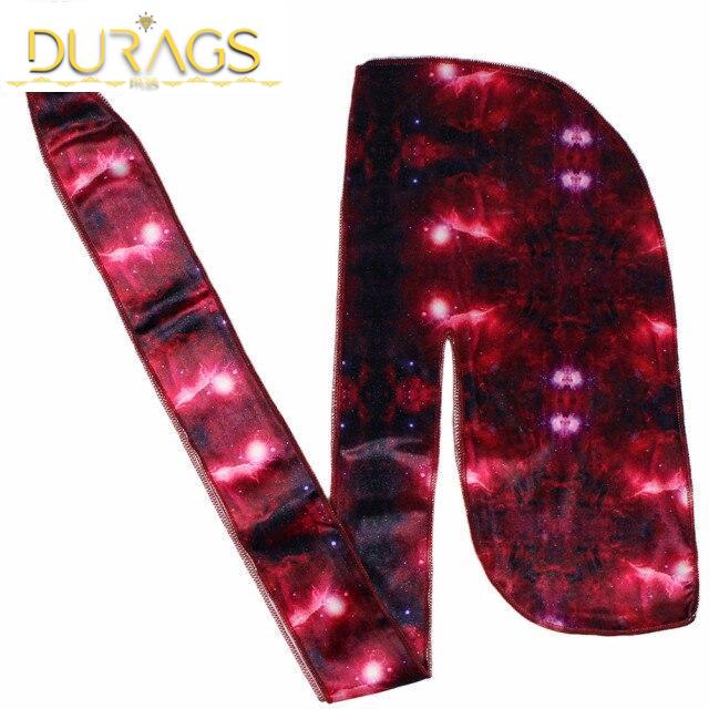 Durag velours galaxy rouge, imprimé cosmique