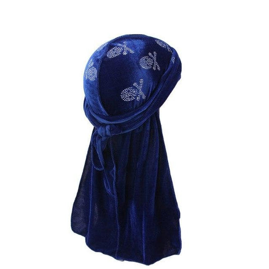 Durag Velours Royal Blue Skull
