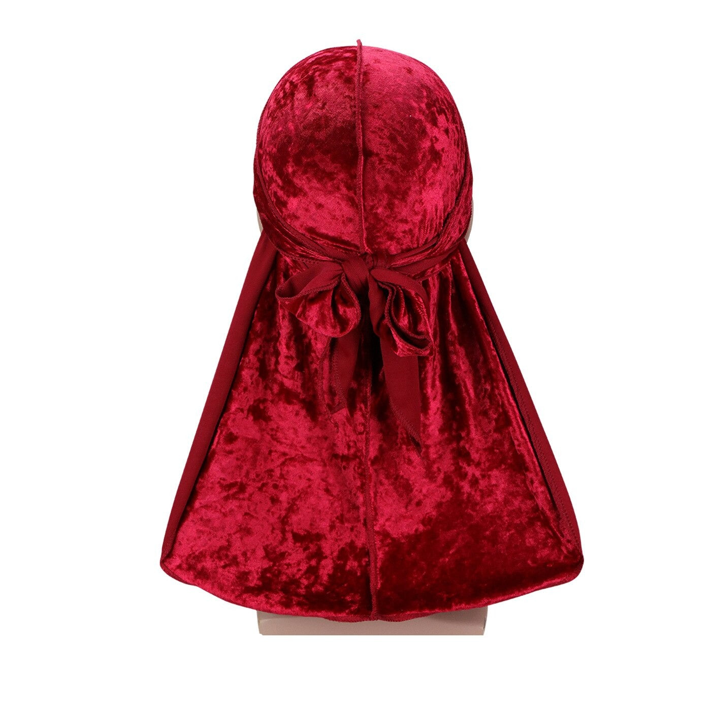 Durag velours premium rubis, velours froissé