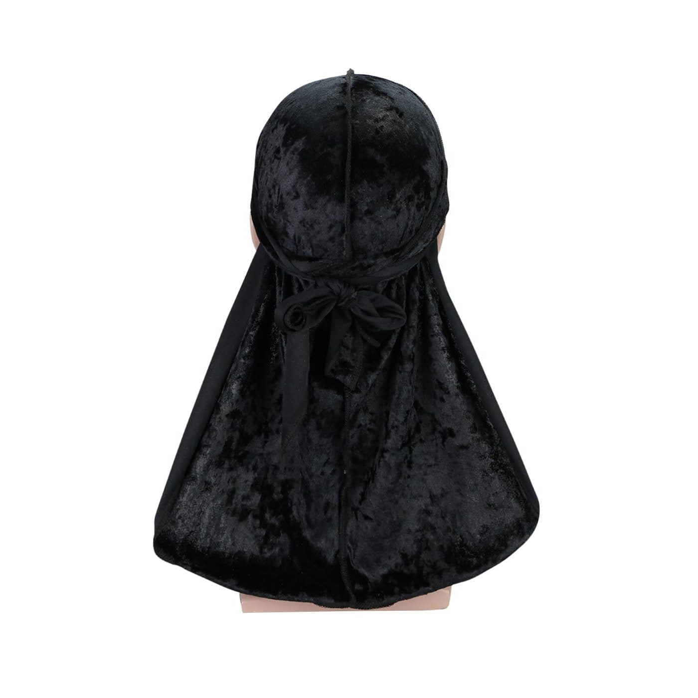 Durag velours premium obsidienne, velours froissé