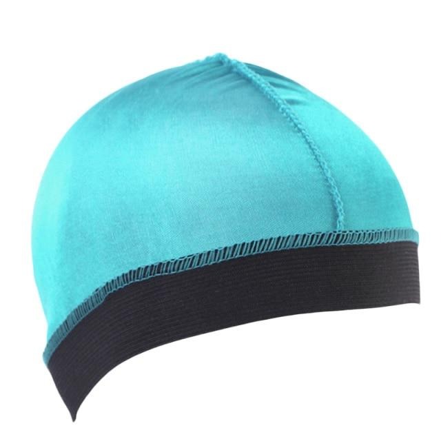 Wave cap satin turquoise