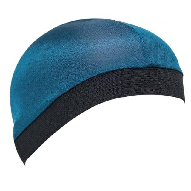 Wave cap satin bleu foncé