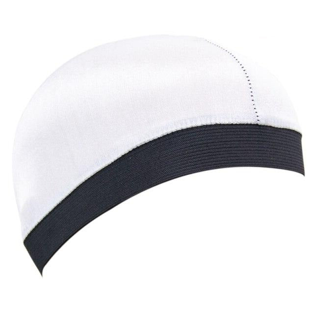 Wave cap satin blanc