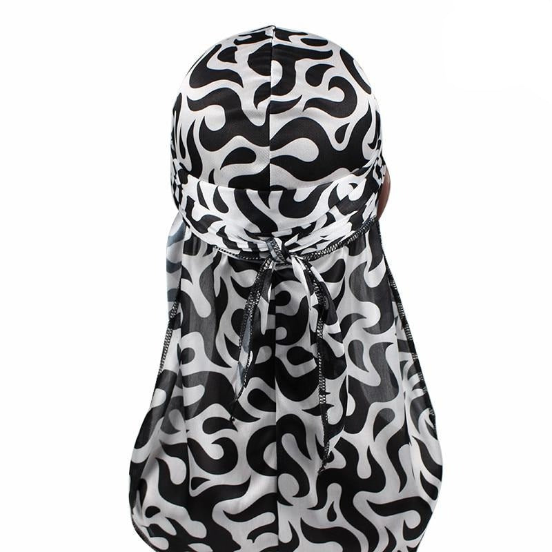 Durag satin vague japonaise noir