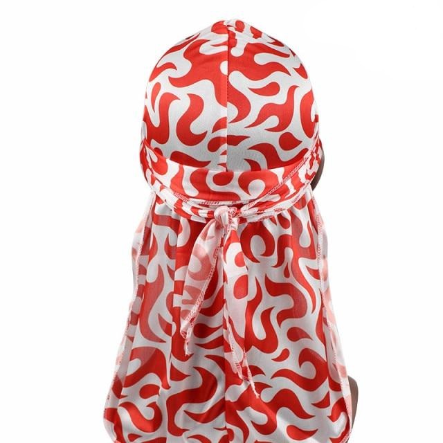 Durag satin vague japonaise rouge