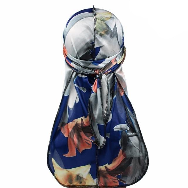 Durag satin floral marine
